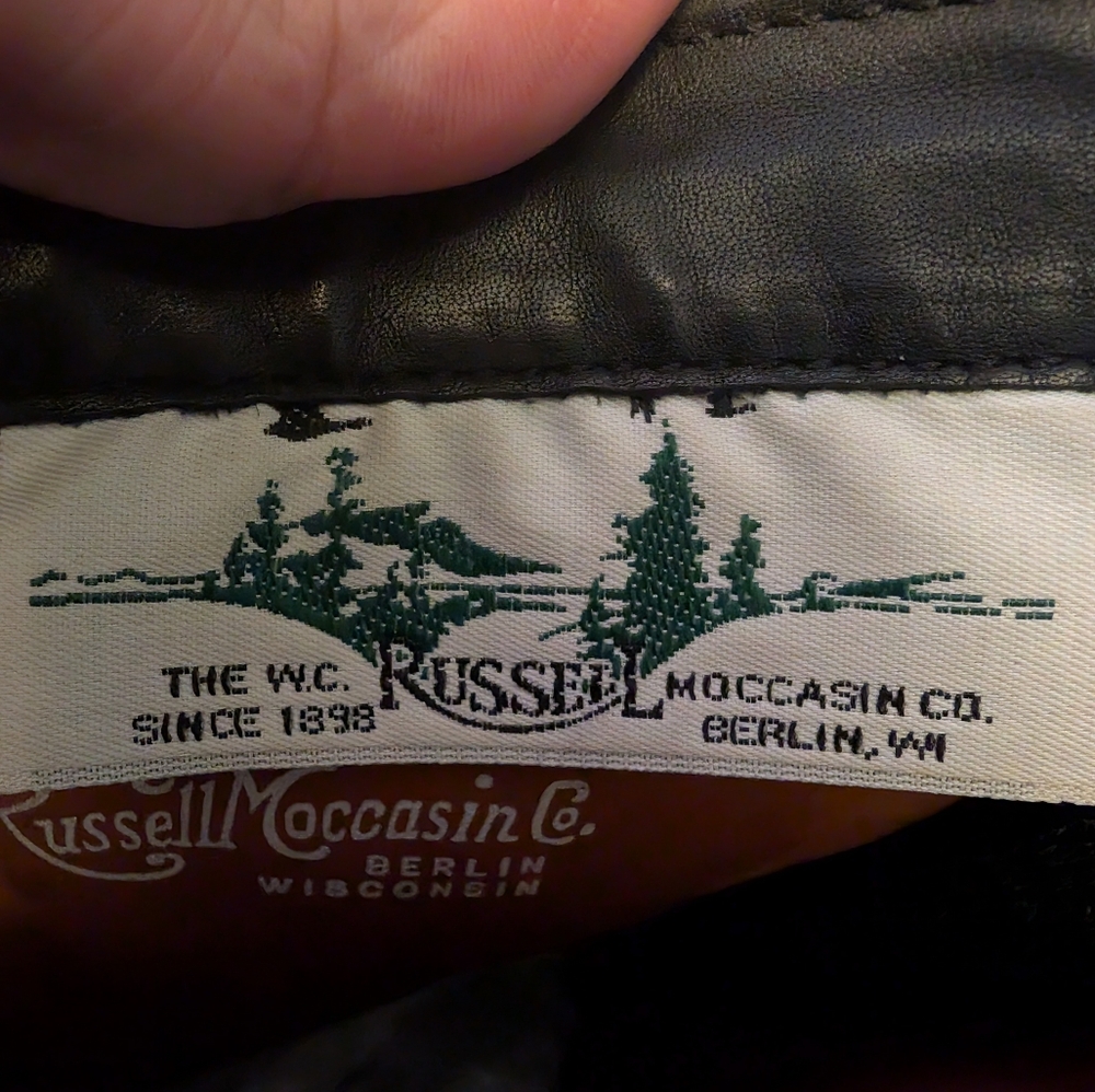 Russell Moccasin Black Leather Men's Boots 12.5 - Picture 6 of 9